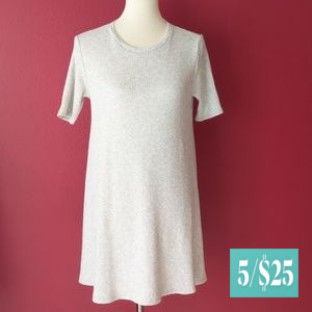 Forever 21 Ribbed Trapeze Gray Sweater Tunic